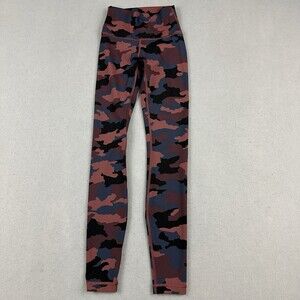 Lululemon Pants Women 2 Smokey Red Camo Wunder Under High Rise Tight Yoga Gym